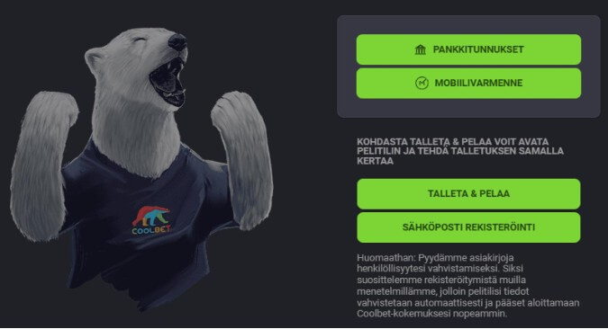 Coolbet talletukset