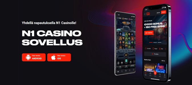 N1 Casino mobiili toimii selaimessa, vaikka sivusto mainostaakin sovellusta