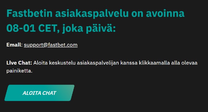 Fastbet asiakaspalvelu