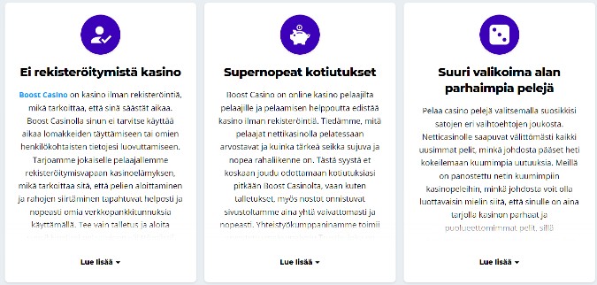 Boost Casino käytettävyys