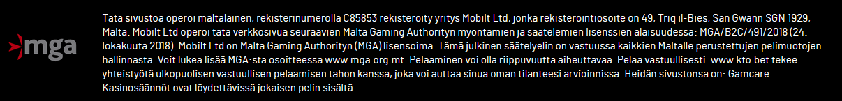 KTO Casino Lisenssi