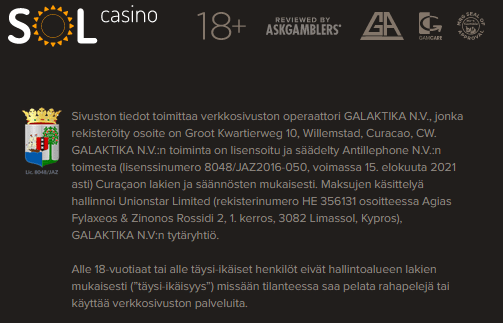 Sol Casino Lisenssi