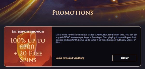 CasinoRex Tarjoukset