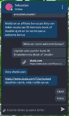 Duelz Casino Livechat