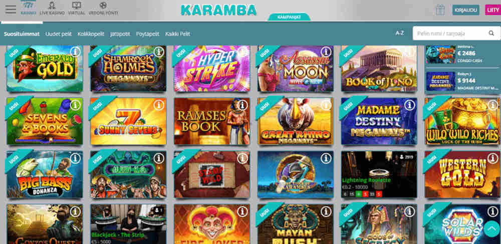 Karamba Casino pelit