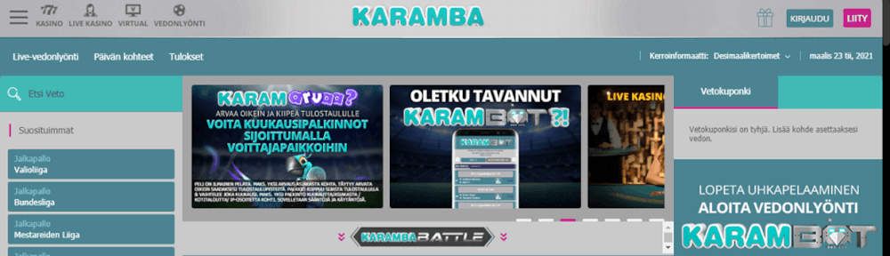 Karamba Casino vedonlyönti