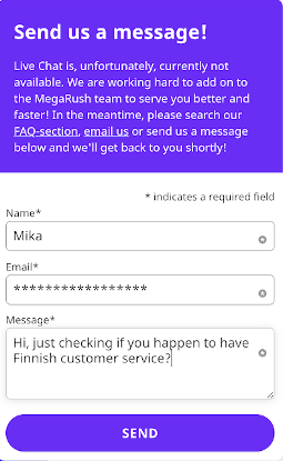 MegaRush Casino aspa