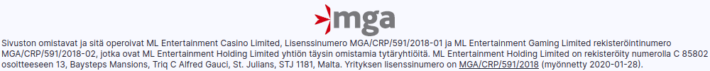 MegaRush Casino Lisenssi