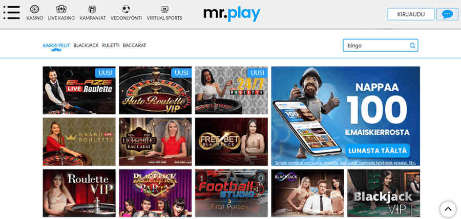 Mr.play casino pelit