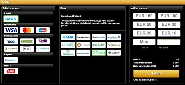 Videoslots Casino Talletus
