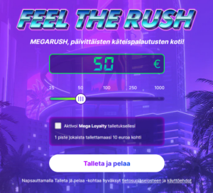 MegaRush Casino talletus