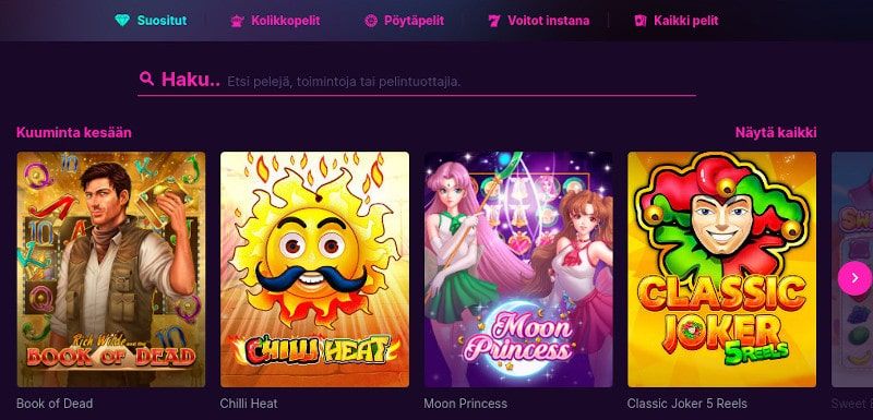 Kanuuna Casino pelit