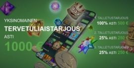 Fansbet Casinolta 1000€ bonuspaketti