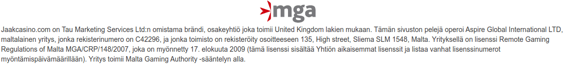 Jaak Casino lisenssi