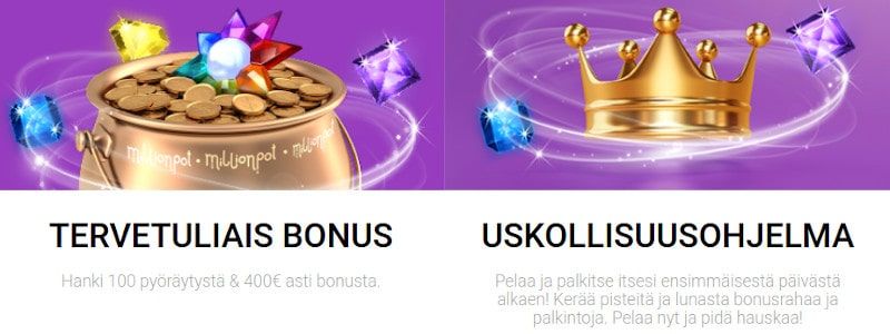 Millionpot Casino tarjoukset