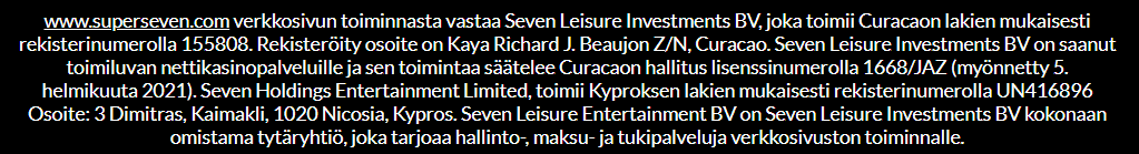 SuperSeven Casino lisenssi