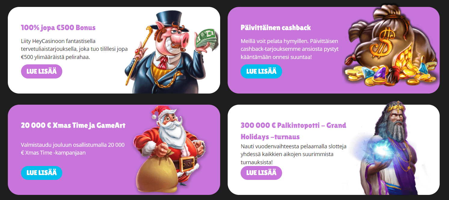 Hey casino tarjoukset