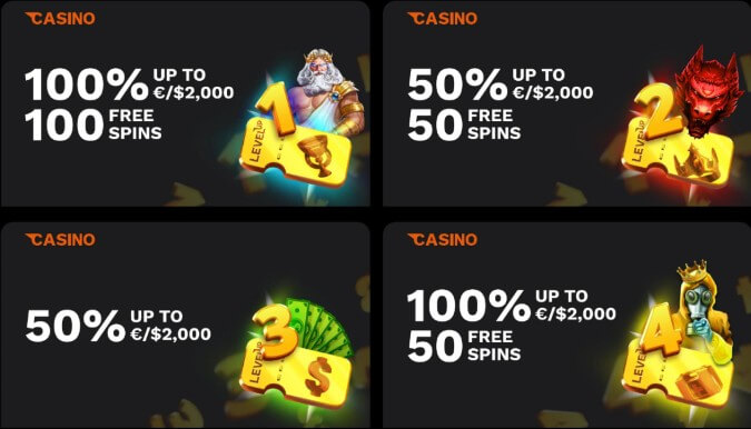 LevelUp Casino bonus
