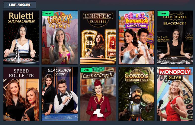 Lucky Elektra Casino live pelit