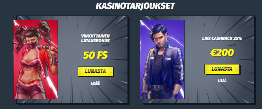Lucky Elektra Casino tarjoukset