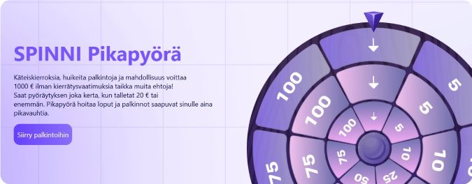 Spinni Casino bonus: Pikapyörä
