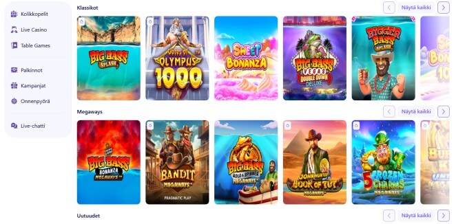 Spinni Casino pelit