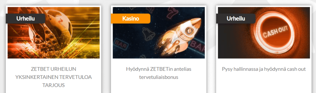 Zetbet Casino tarjoukset