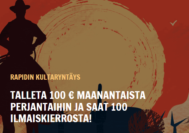 Rapidin kultaryntäyksestä 100 ilmaiskierrosta
