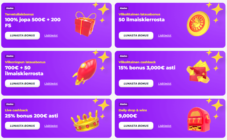 GreatWin Casino tarjoukset