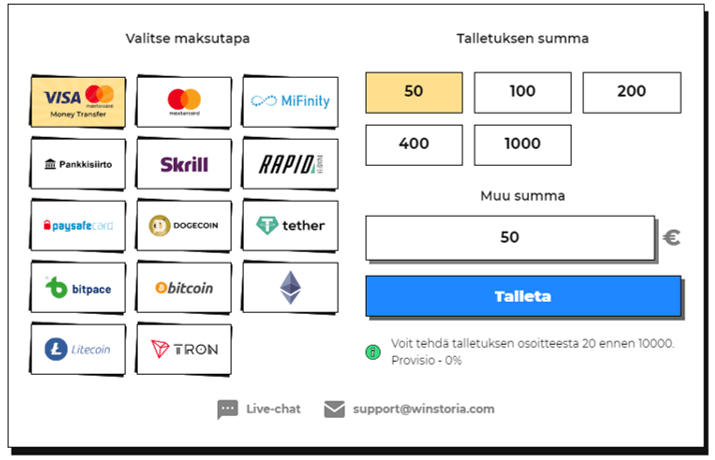 WinStoria Casino talletus