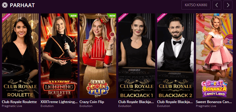 Malina Casino live pelit