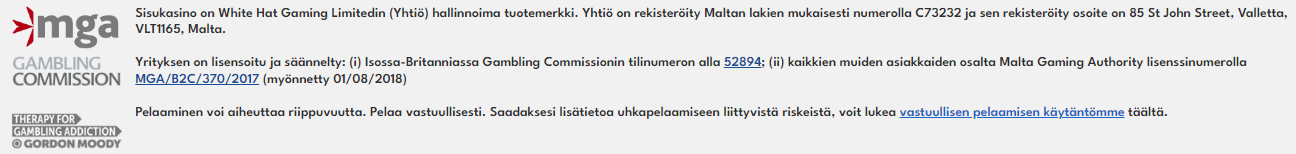 Sisu Kasino lisenssi