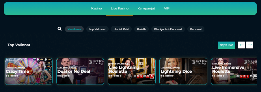 Slotsflix Casino live pelit