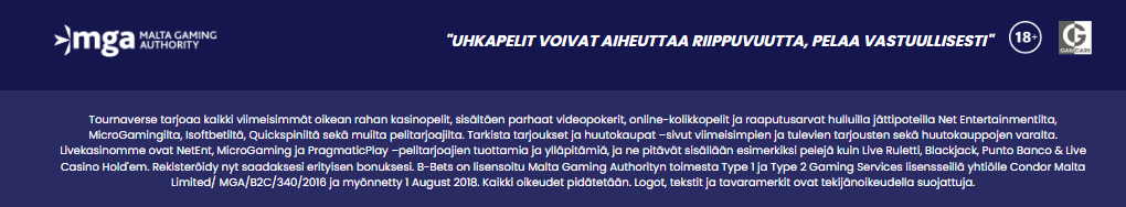 Tournaverse Casino lisenssi