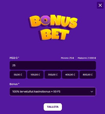 BonusBet Casino talletus