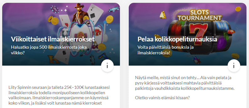 Spinni Casino tarjoukset