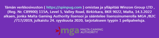 SpinPug Casino lisenssi