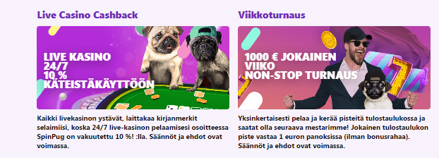 SpinPug Casino tarjoukset