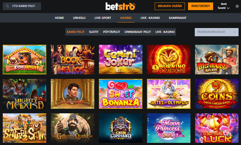 Betstro Casino pelit