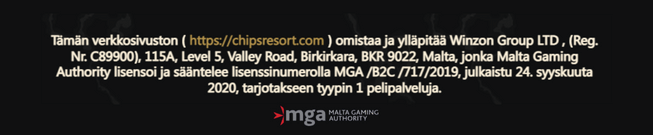Chips Resort Casino lisenssi