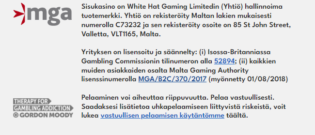 Sisu Kasino lisenssi