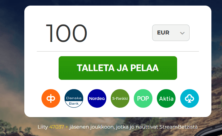 StreamBetz Casino talletus