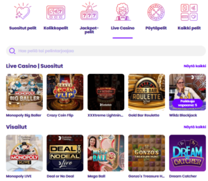 Wildz Casino live pelit