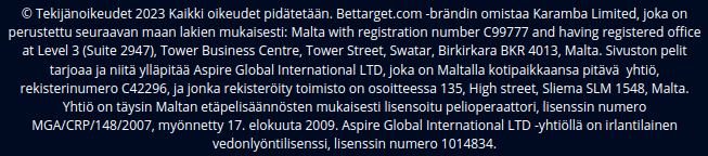 BetTarget lisenssi