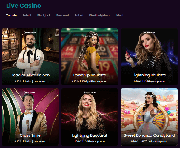 Boom Casino live pelit