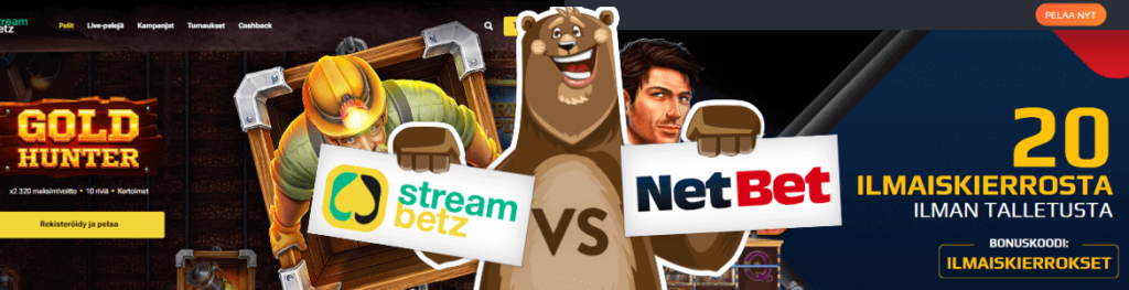 StreamBetz vertailussa NetBet