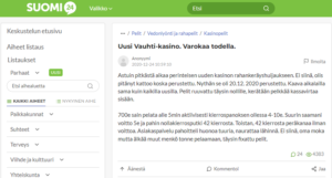 Vauhti Kasino Suomi24 kokemuksia pelaajien suusta