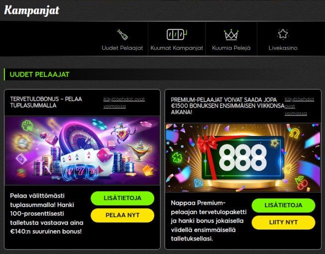 888 Casino tarjoukset