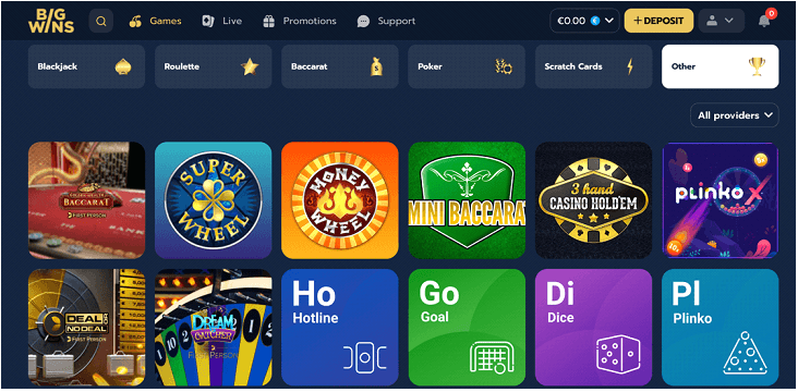 BigWins Casino live pelit