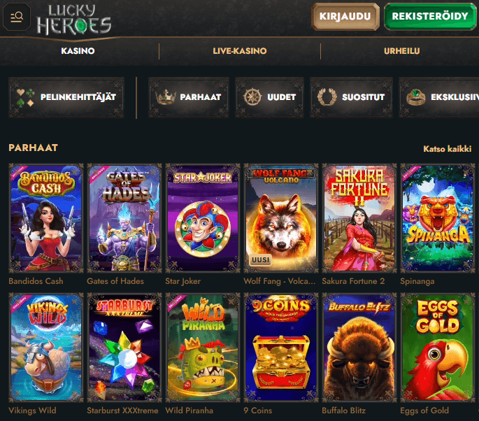 Lucky Heroes Casino pelit